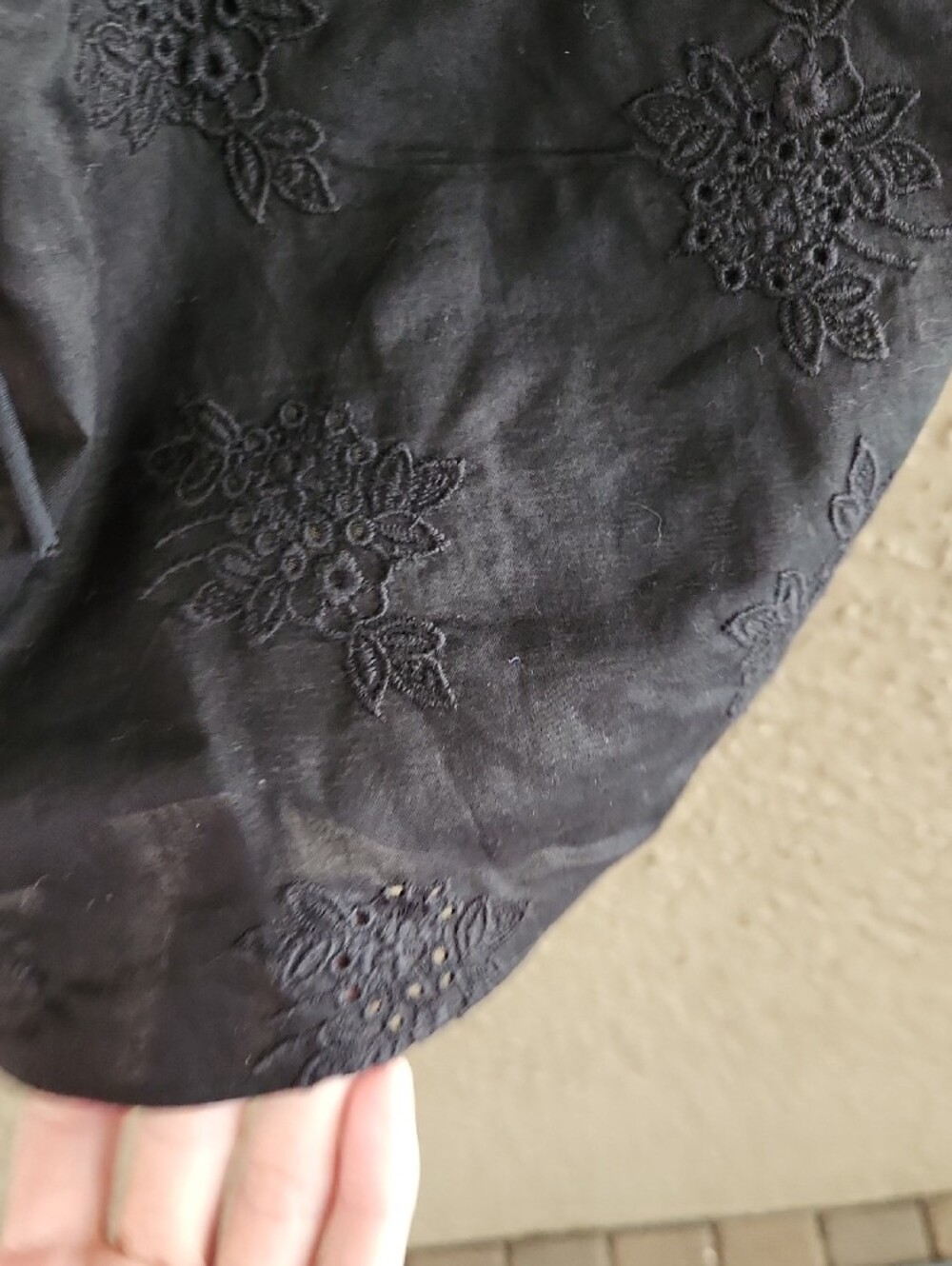 NWT J.Crew Square-neck top with embroidered eyelet Black - Picture 7 of 8